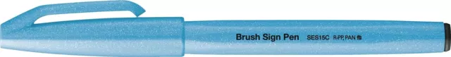 Pentel SES15C-FSX Brush Sign Pen neon-blau Faserschreiber pinselähnliche Spitze