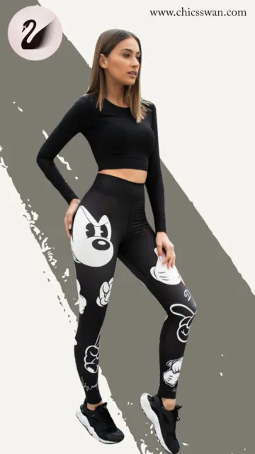 Micky Maus Design Sport-Leggings mit hoher Taille 2