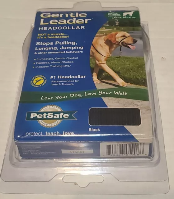 New Premier Dog Quick Release Gentle Leader Head Collar Large  60-130 lbs Black