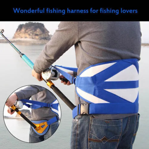 Fishing Fighting Harness Stand Up Offshore Back Belt Waist Rod Holder Padded