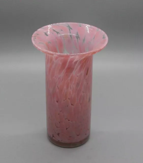 Mdina Pink Glass Vase 5” Signed Stunning Item