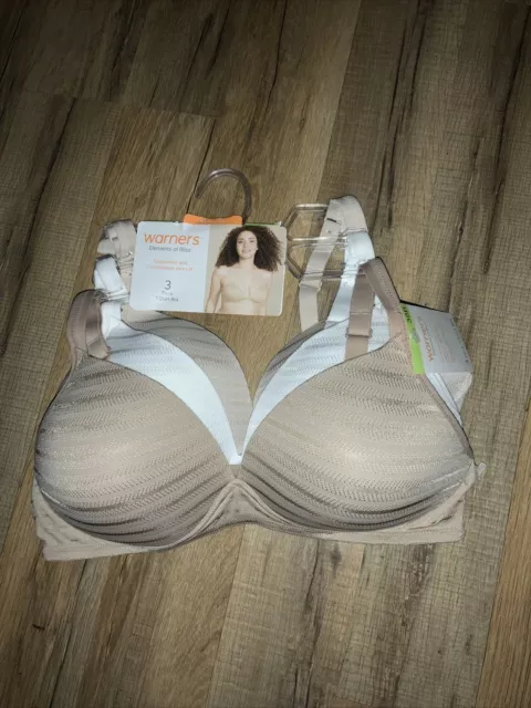 WARNERS Bra Elements of Bliss Light Lift Wire Free Lined 3 PACK 38B NWT $114