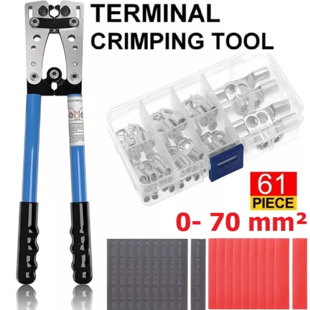 Crimping Tool Cable Lug Crimper Wire Plug Pliers Battery Terminal Assortment Kit