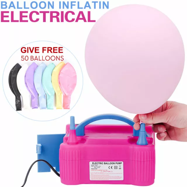 Electric Air Balloon Pump 2 Nozzle Automatic Portable 600W Inflator Balloon Arch 2