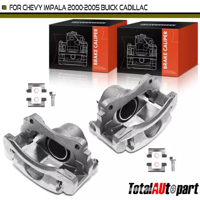 2x Front Brake Caliper w/ Bracket for Chevrolet Impala Cadillac DeVille Buick