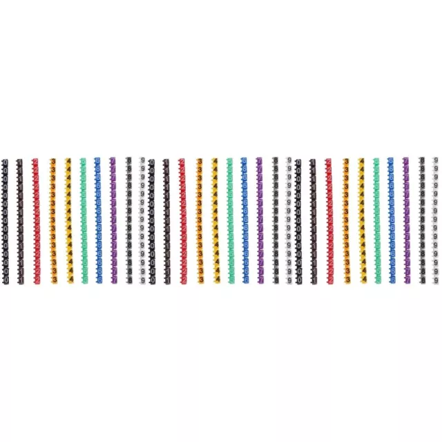 450 pcs Colorful Cable Marker 0-9 Coded Number Labels Colorful Identification