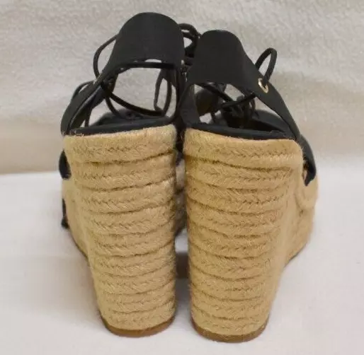 Tony Bianco Women's Black & Tan Chunky Wedge Platform Espadrille Sandals Sz 41. 3