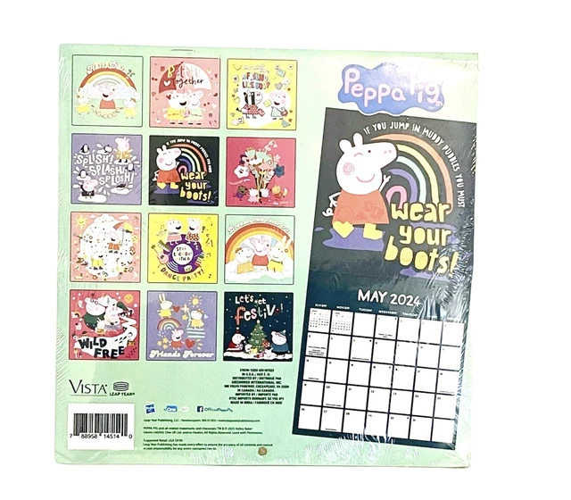 2024 PEPPA PIG 16 Month 10” X 20” 12 Month Wall Calendar 11.88 PicClick