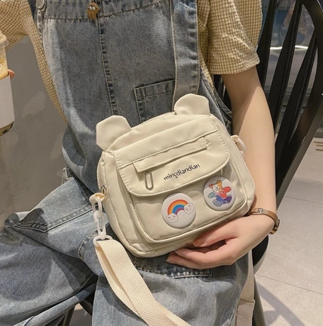 Women's Canvas Cute Shoulder Messenger Casual Crossbody Bag Adjustable Tote Bag1