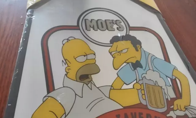 VTG The Simpsons Moe's Tavern "Where Nobody Knows Your Name" Beer Mirrored Sign 3