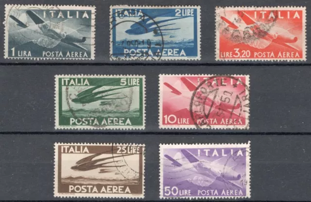 1946 - République italienne - Poste aérienne, série complète de 7 timbres...