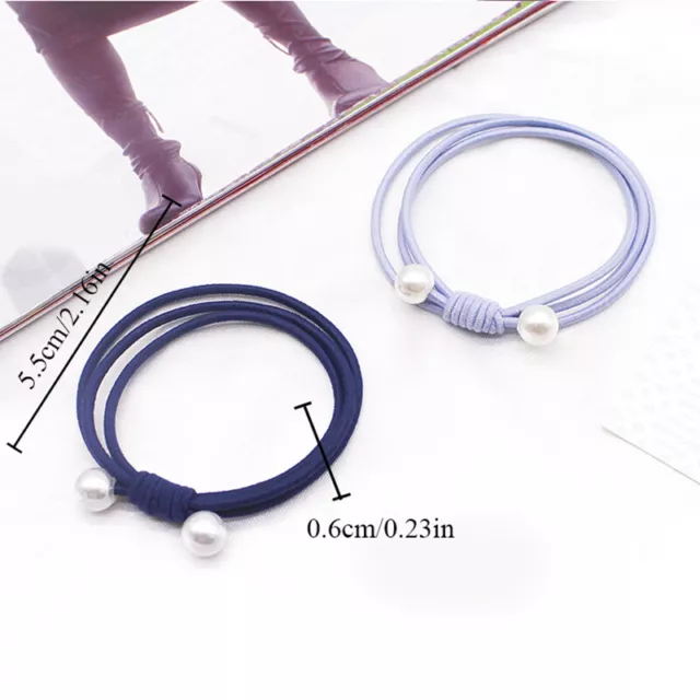 1PCS Simple Knotted Pearls Hair Ring Hair Ties Ponytail Rubber Band Hair Rope 2