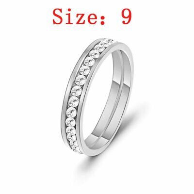 Luxury Zircon Crystal Rings Finger Stainless Steel Women Charm Jewelry Gift 2022
