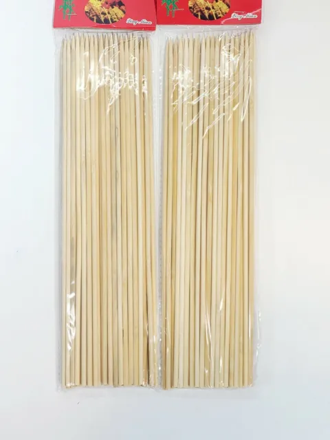 100 Pcs 12" inch Bamboo Skewers Wooden BBQ Sticks for Shish Grill Kabobs LOT