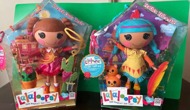 2 LALALOOPSY Full Size Dolls - Feather Tell-a-Tale & Prairie Dusty Trails NEW