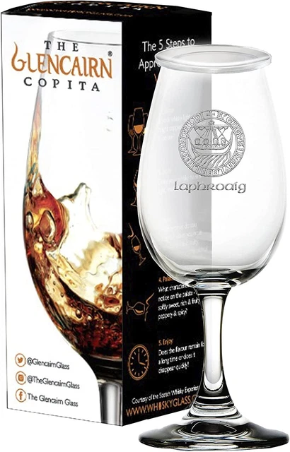 Laphroaig Islay Crest Scotch Whisky Glencairn Copita Nosing Glass W/ Wgc