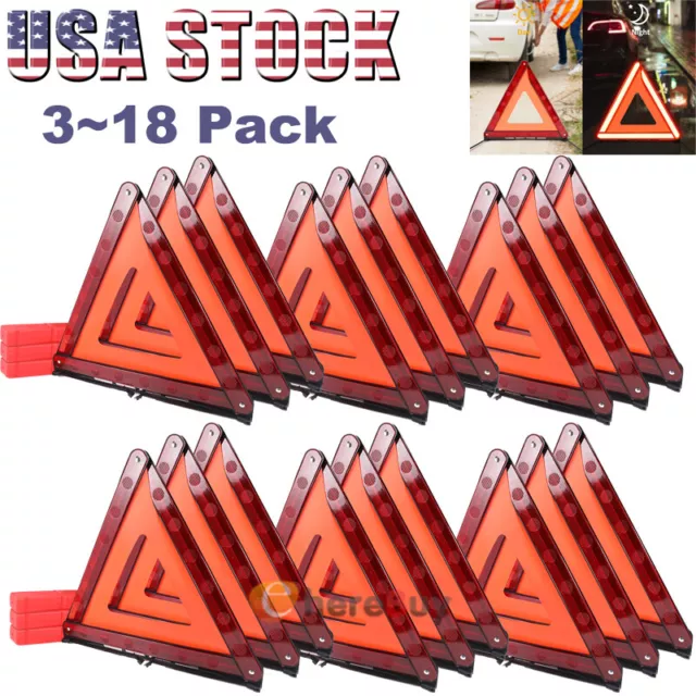 LOT Car Warning Triangle Kit Emergency Breakdown Roadside Safety Reflective Sign