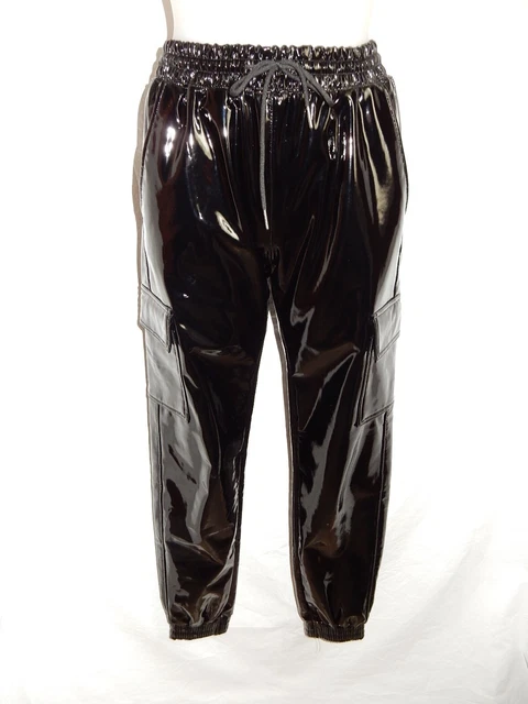 pantalon T40/42 en vinyl souple brillant taille élastique à lacet 531+