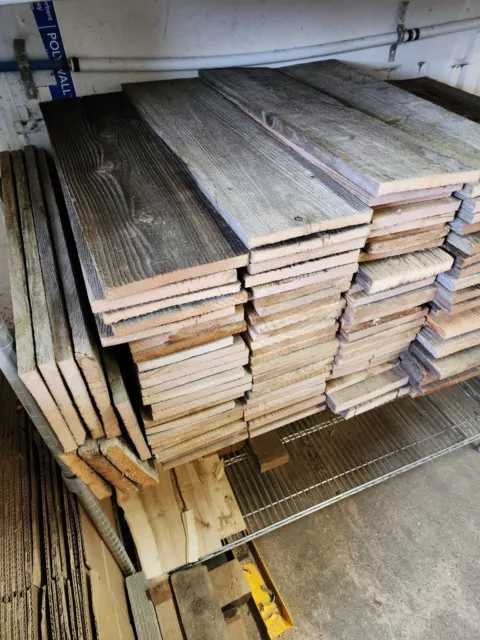 24" x 5.5" Reclaimed Wood Boards. 6 Pack. Rustic Barnwood Boards.
