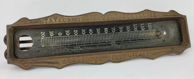 RARE Atq Taylor Instrument Co Rochester NY Thermometer (No Bulb) Tycos Cast Iron