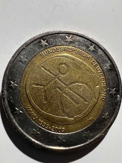 2 Euro Münze Strichmännchen Frankreich Wert 2 EURO MÜNZE mit Strichmännchen FRANÇAISE 1999-2009 seltene Münze