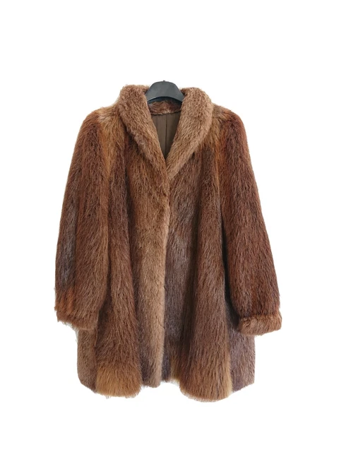 Cappotto Vintage Pelliccia Di Marmotta Anni 80 Artigianale