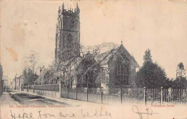 Taunton Somerset Angleterre~ St James Église ~1903 Photo Carte Postale