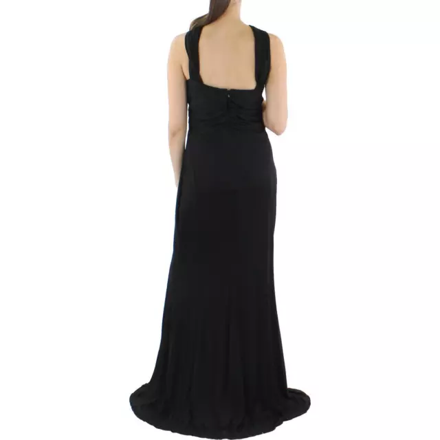 DONNA KARAN WOMENS Black Convertible Twist Evening Dress Gown 14 BHFO ...