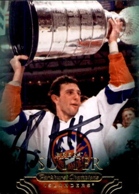Brent Sutter SIGNED autographed 2001 PARKHURST CHAMPIONS card NEW YORK ISLANDERS