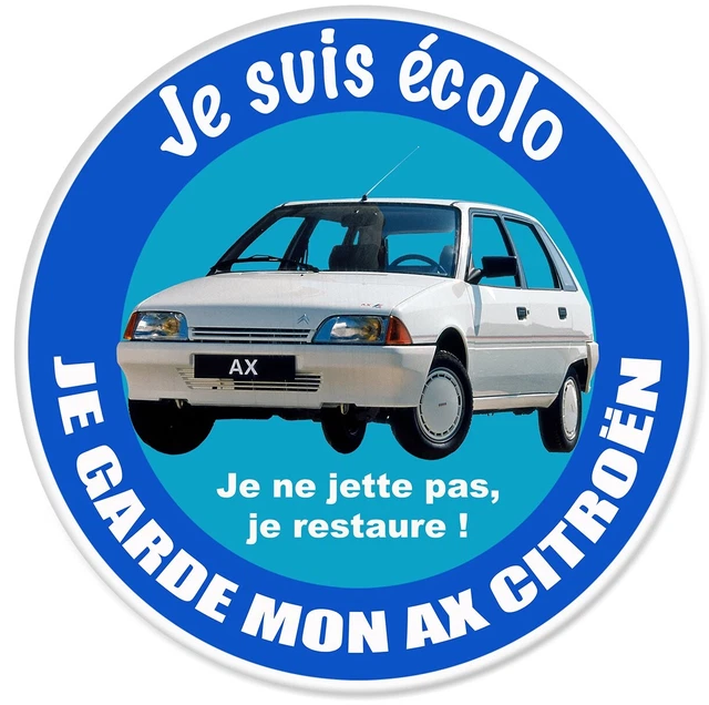 Sticker Pare-Brise « Je Suis écolo » Picasso CITROËN – Vignette Crit’Air 7cm, Autocollant Auto Original France