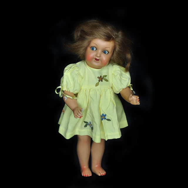 ANCIENNE POUPÉE ALLEMANDE bebe caractere yeux riboulants 30 cm Old
