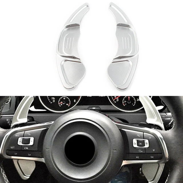 Estensione volante paddle shifter auto argento per VW GOLF 7 2015- R MK7