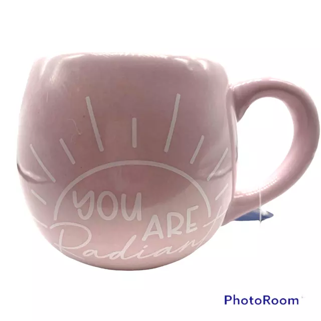 NEW “You Are Radiant” Coffee Tea Mug Celestial ECCOLO Pink Sunshine