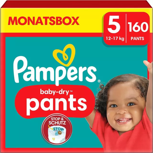 Pampers Windeln Pants Größe 5 (12-17kg) Baby-Dry, Junior mit Stop- und Schutz T