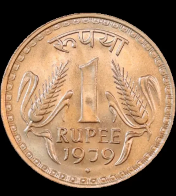 1 Rupee 1979 Indien 🇮🇳  (Type 3; Mumbai Mint) In Stempelglanz #18