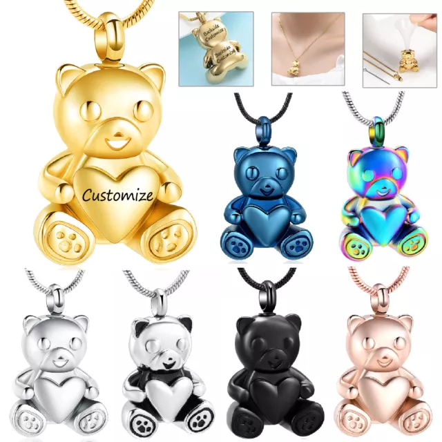 Bear Cremation Jewellery Urns For Ashes Keepsake Urn Necklace for Women Kids