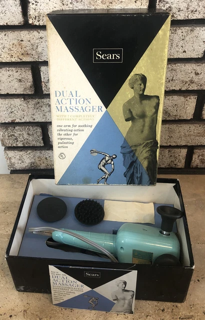 SEARS DUO MASSAGE Model 663 Dual Vibrating Massager w Box & 1966 Receipt  vtg USA $59.99 - PicClick