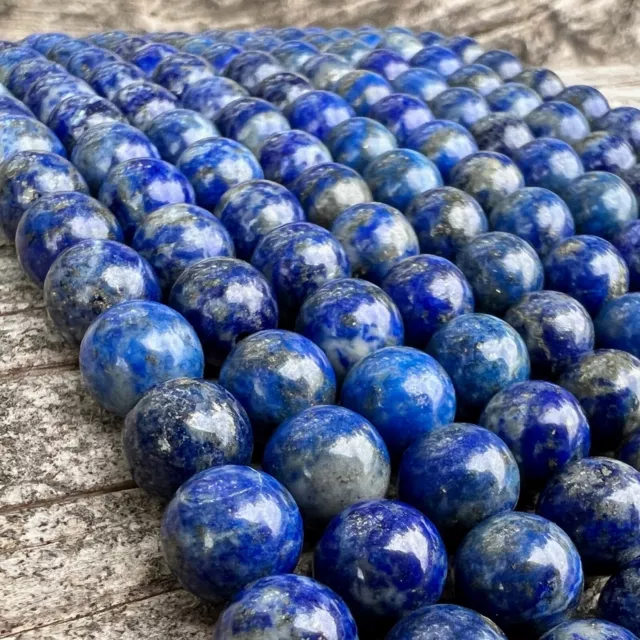 Echte Lapislazuli Edelstein 6mm Perlen 39cm Strang Lazurstein lose Perlen