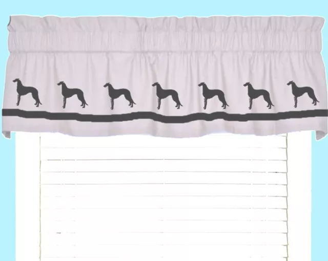 Scottish Deerhound Dog Window Valance Curtain in Your Choice of Colors