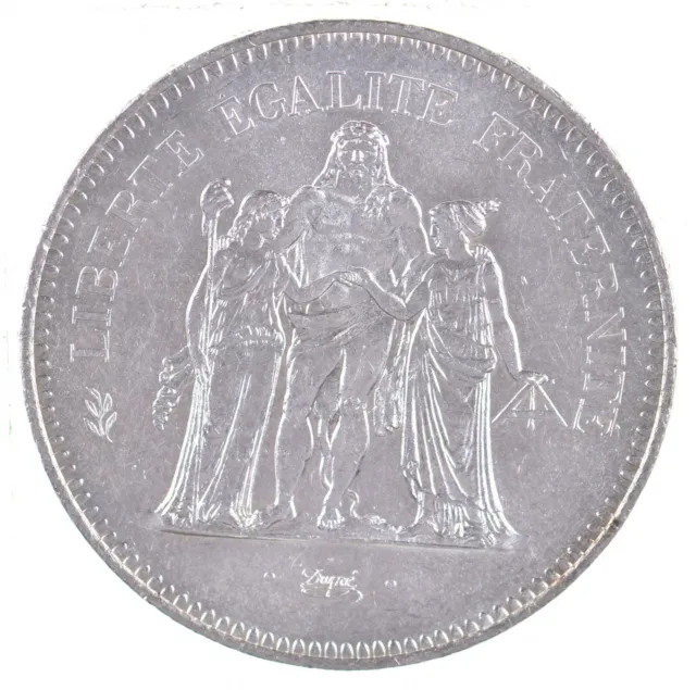SILVER - HUGE - 1979 France 50 Francs - World Silver Coin *140