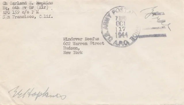 Netherland New-Guinea: San Francisco US Army postal Service to New York
