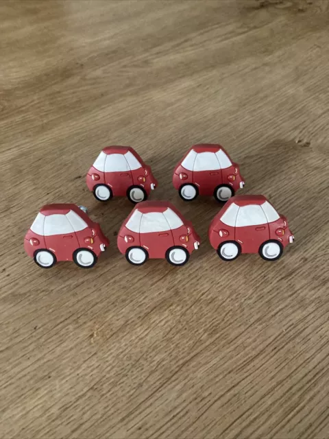5x Möbelknopf Auto Kinder Knöpfe Möbel Schublade Gummi Möbelgriff Schränke rot