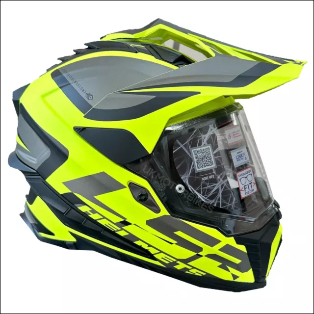 Ls2 Mx701 Explorer Fibreglass Dual Sport Adventure Motorbike Helmet Alter Yellow