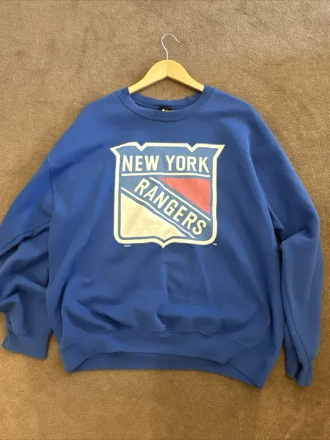 New York Rangers NHL Majestic Jumper Blue Graphic Men’s Size Large