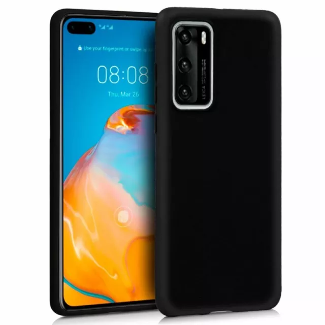 Funda Silicona Negro para Huawei P40, P40 Lite, P40 Lite E, P40 Lite 5G, P40 Pro