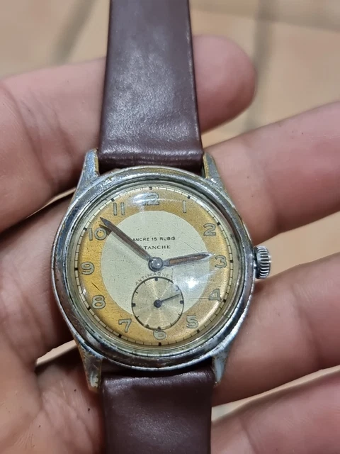 Montre Vintage  1940'S MILITAIRE ETANCHE ANCRE  WATERPROOF TRES RARE
