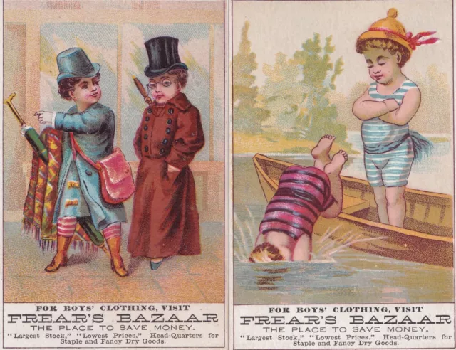 1800's Victorian Trade Card Lot -Frear's Bazaar Boys Clothing -#R-1