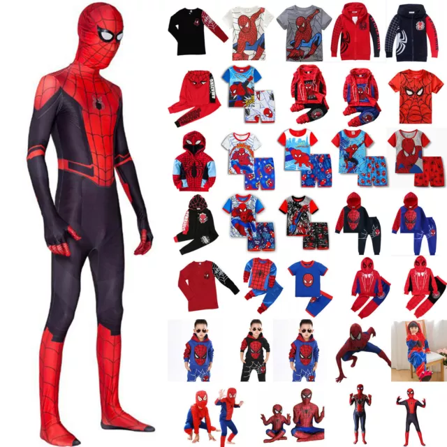 Adult Kids Superhero Spiderman Fancy Dress Halloween Outfit Boys Cosplay Costume