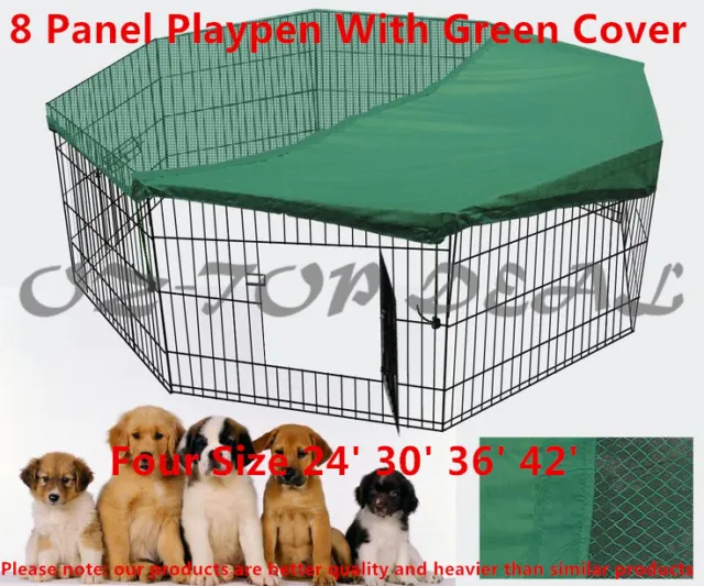 8 Panel Pet Dog Playpen Exercise Cage Puppy Crate Enclosure Cat Rabbit Fence