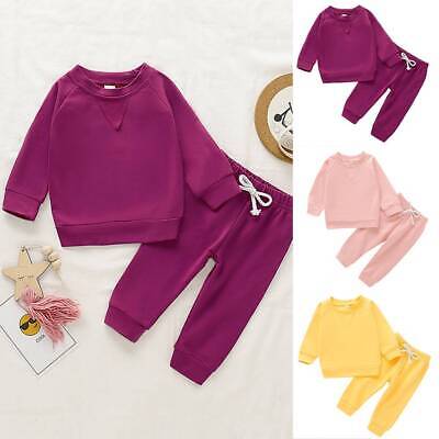 2PCS Toddler Kids Baby Girls Clothes Sweatshirt Tops Pants Outfits Tracksuit